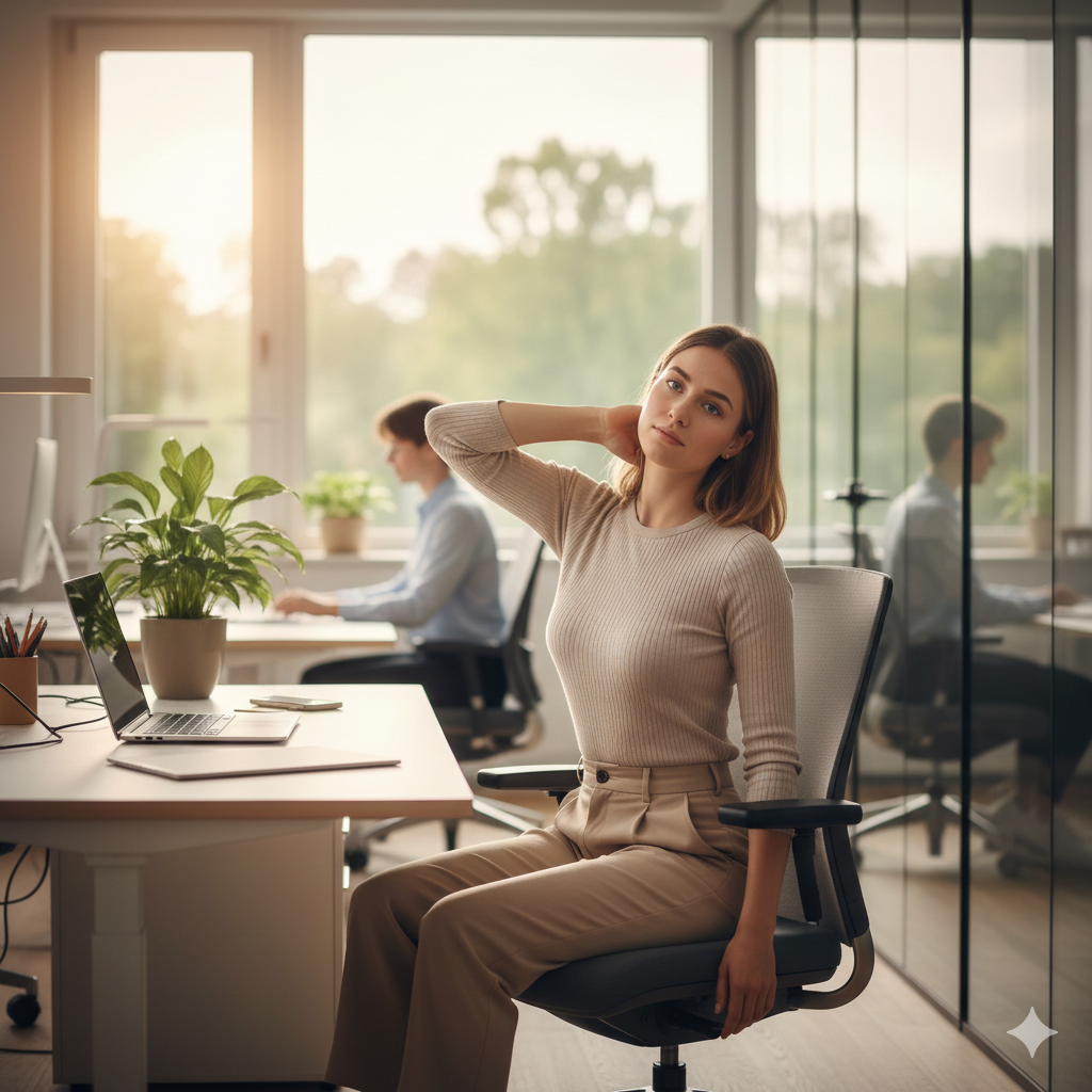 Büro-Workout: 5 Übungen gegen Nackenschmerzen am Tisch